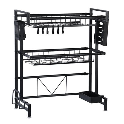 Stretchable 2-Tier Kitchen Sink Storage Rack - Multifunctional Dish Organizer - ZOOMNSTORE