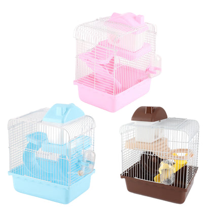 2 Tier Hamster Cage - Large Spacious Habitat With High Chassis Design & Removable Tray - ZOOMNSTORE