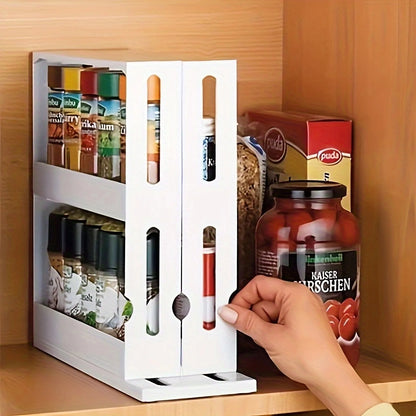 2-Tier Spice Storage Rack - Swivel Countertop Organizer - ZOOMNSTORE