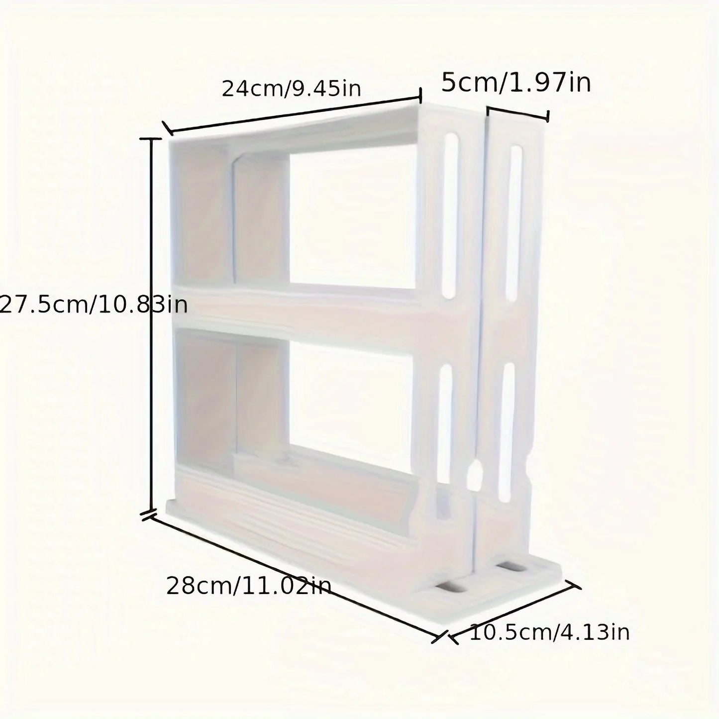 2-Tier Spice Storage Rack - Swivel Countertop Organizer - ZOOMNSTORE