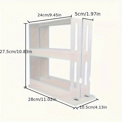 2-Tier Spice Storage Rack - Swivel Countertop Organizer - ZOOMNSTORE