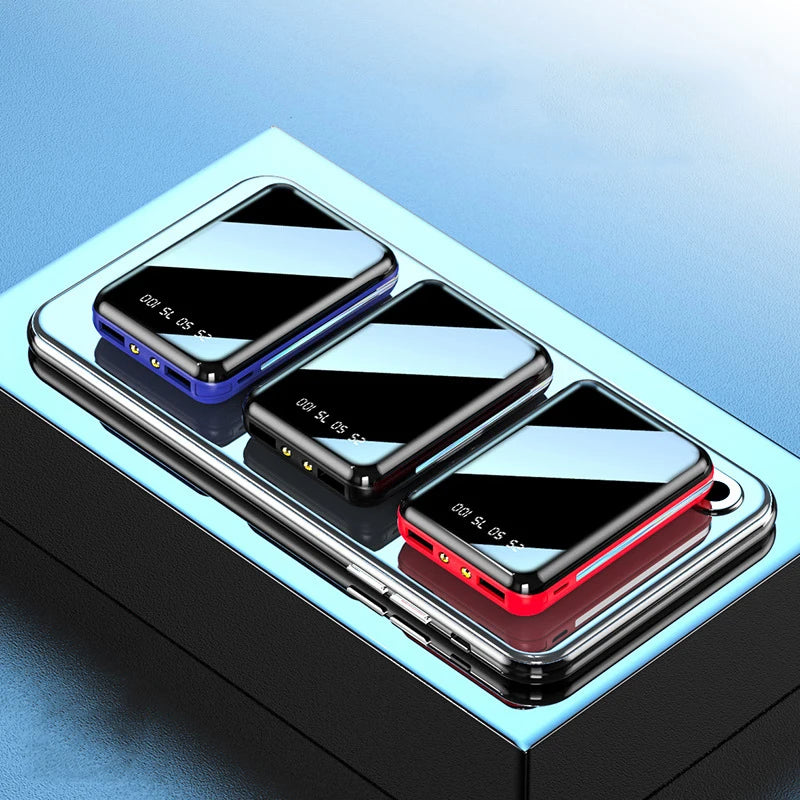 20000mAh Mini Power Bank Portable Charger Mirror Screen LED Digital Powerbank External Battery for iPhone Xiaomi Huawei Samsung - ZOOMNSTORE