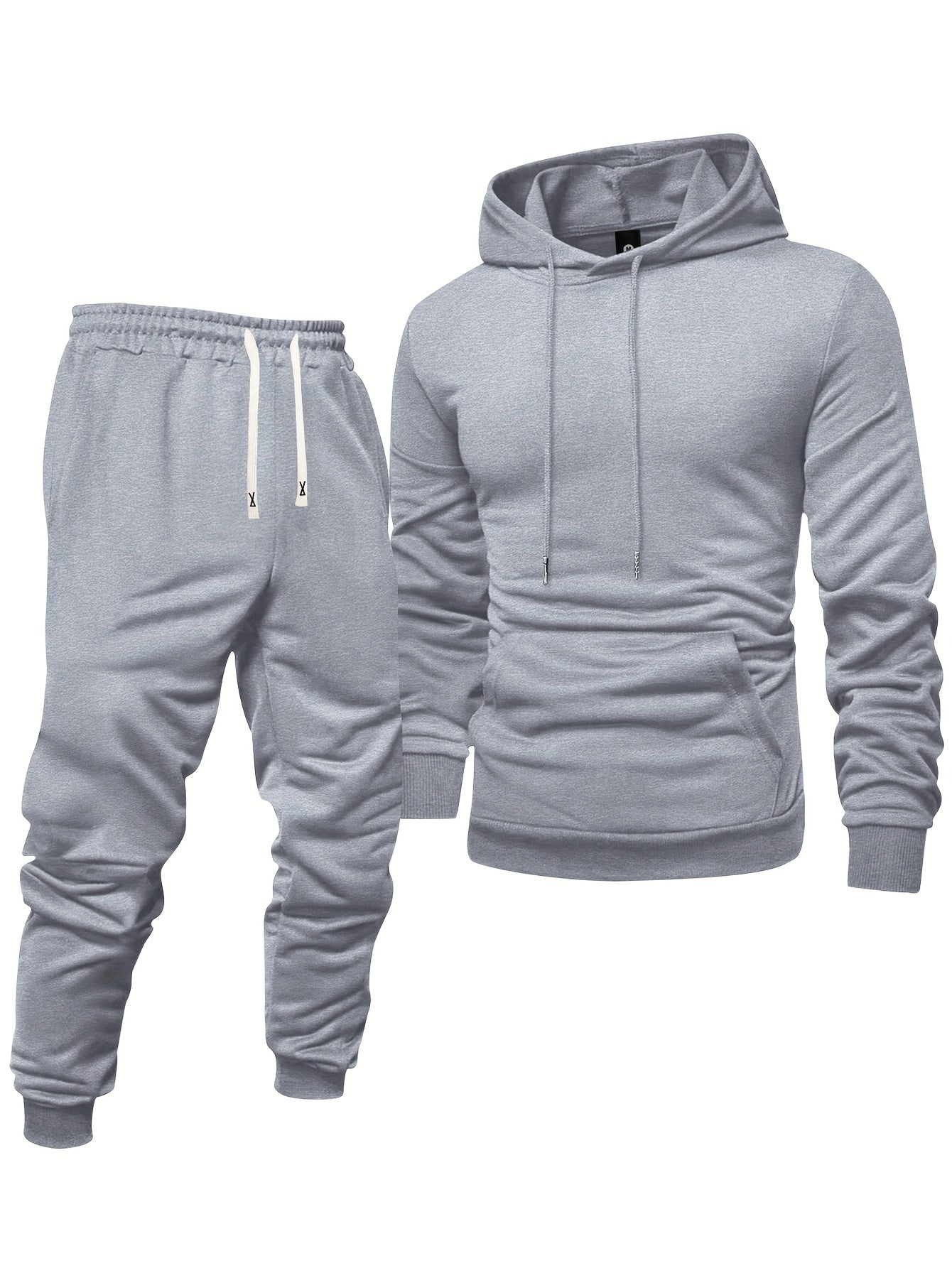 Mens Casual Hoodie and Sweatpants Set - Long Sleeve Pullover with Elastic Waist Joggers - ZOOMNSTORE