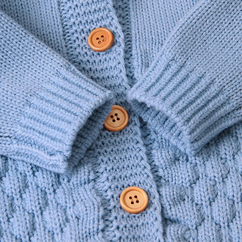 2020 Autumn Winter Newborn Sweater Baby Boy Girl Clothes Romper Bear Ear Knit Hooded Jumpsuit Outfit Clothing - ZOOMNSTORE