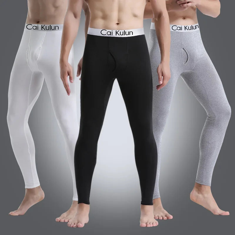 2024 New Men's Tight Sports Pants Slim Pants Autumn And Winter Thermal Pants Plush High Stretch Quick Drying Compression Pants - ZOOMNSTORE