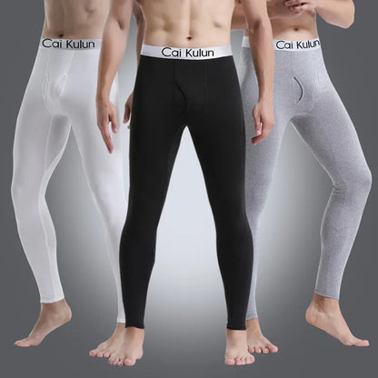 2024 New Men's Tight Sports Pants Slim Pants Autumn And Winter Thermal Pants Plush High Stretch Quick Drying Compression Pants - ZOOMNSTORE