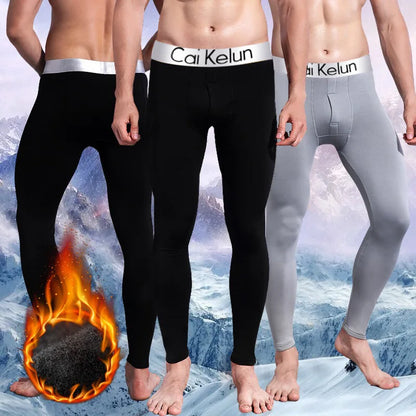 2024 New Men's Tight Sports Pants Slim Pants Autumn And Winter Thermal Pants Plush High Stretch Quick Drying Compression Pants - ZOOMNSTORE