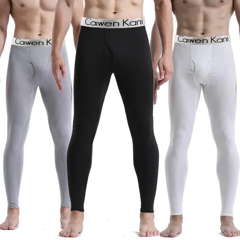 2024 New Men's Tight Sports Pants Slim Pants Autumn And Winter Thermal Pants Plush High Stretch Quick Drying Compression Pants - ZOOMNSTORE