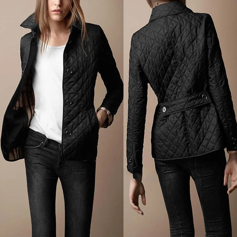 2024 Womens Winter Lapel Down Coat - Casual Slim Fit Long Sleeve Jacket - ZOOMNSTORE