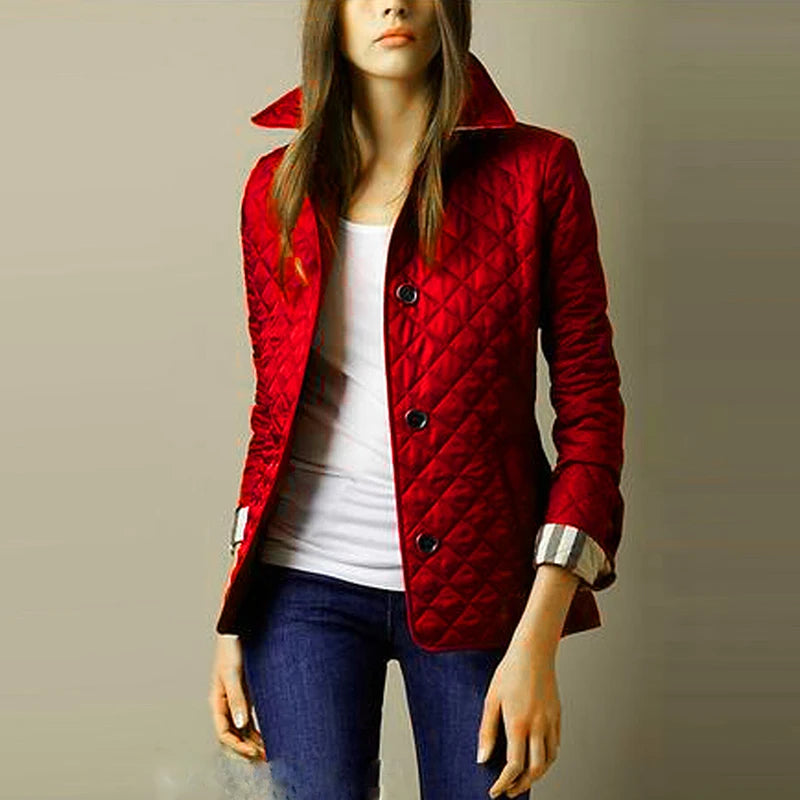 2024 Womens Winter Lapel Down Coat - Casual Slim Fit Long Sleeve Jacket - ZOOMNSTORE