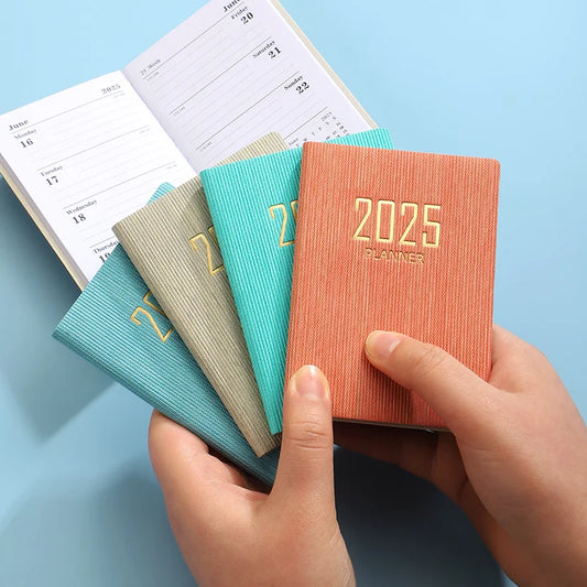 2025 A7 Pocket Planner - Portable Daily Weekly Schedule Notebook with PU Cover - ZOOMNSTORE