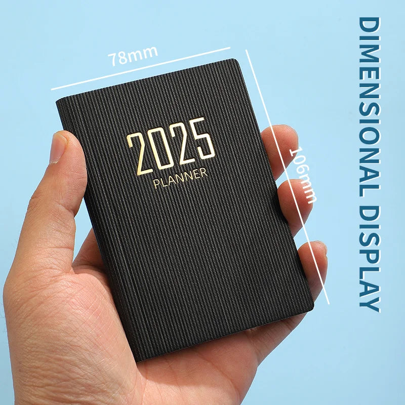 2025 A7 Pocket Planner - Portable Daily Weekly Schedule Notebook with PU Cover - ZOOMNSTORE