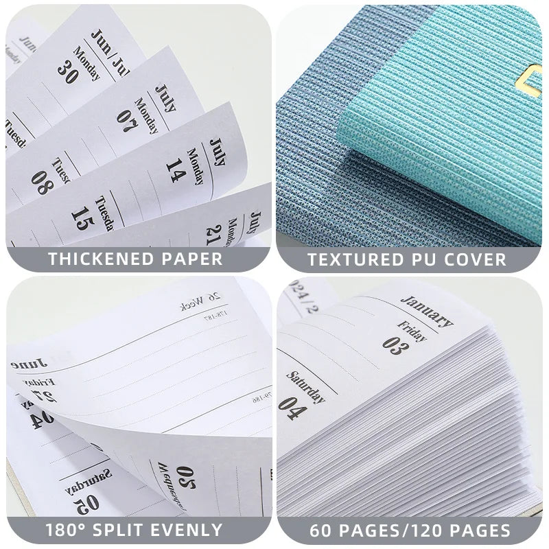 2025 A7 Pocket Planner - Portable Daily Weekly Schedule Notebook with PU Cover - ZOOMNSTORE