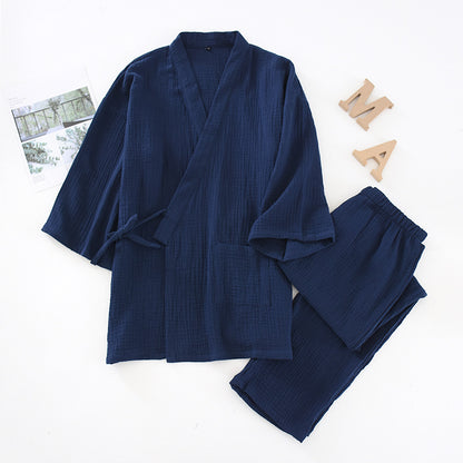 2025 Japanese Cotton Kimono Set - Unisex Pajamas  Home Service Suit - ZOOMNSTORE