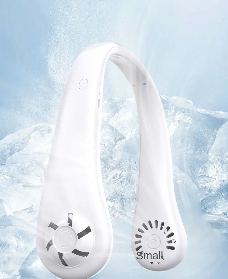 2025 Long endur New Mini Neck Mounted Fan Portable Bladeless Neck Rechargeable Air Cooler 3 Speed Mini Summer Sports Fan Outdoor - ZOOMNSTORE