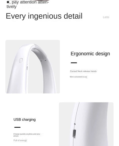 2025 Long endur New Mini Neck Mounted Fan Portable Bladeless Neck Rechargeable Air Cooler 3 Speed Mini Summer Sports Fan Outdoor - ZOOMNSTORE