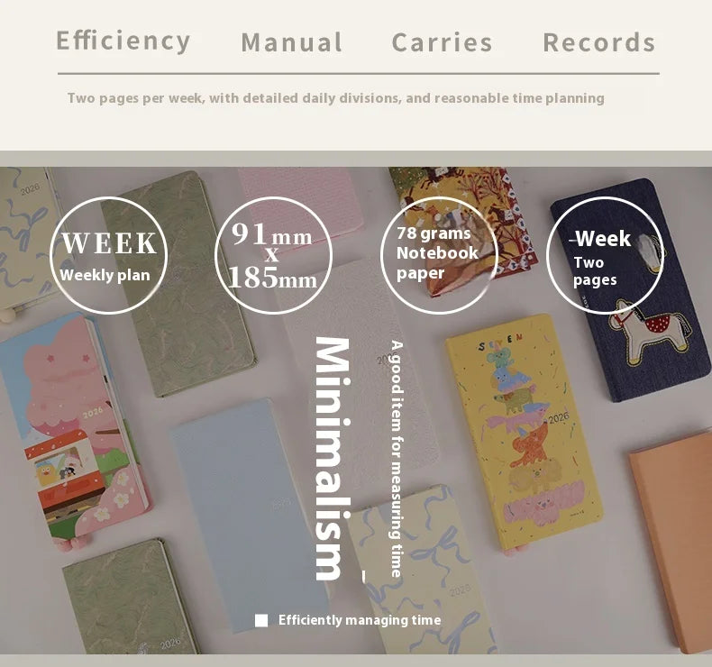 2026 Weekly Planner - Pocket Size Notebook | Week Plan Notepad & Daily Writing Book - ZOOMNSTORE