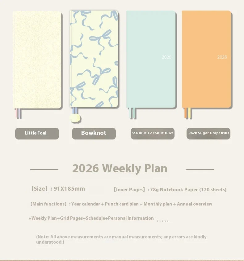 2026 Weekly Planner - Pocket Size Notebook | Week Plan Notepad & Daily Writing Book - ZOOMNSTORE