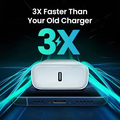 US EU Adapter 20W PD Fast Charger For iPhone 13 12 11 14 15 16 Pro Max Plus Fast Charging USB C Charger Type C Cable Accessories - ZOOMNSTORE