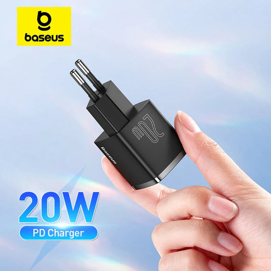 Baseus USB Type C Charger 20W Portable USB C Charger Support Type C PD Fast Charging For iPhone 15 14 13 12 Pro Max 11 X 8 Plus - ZOOMNSTORE
