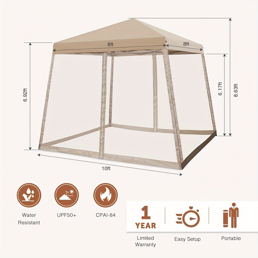 10x10 Pop Up Canopy Tent with Mosquito Netting - ZOOMNSTORE