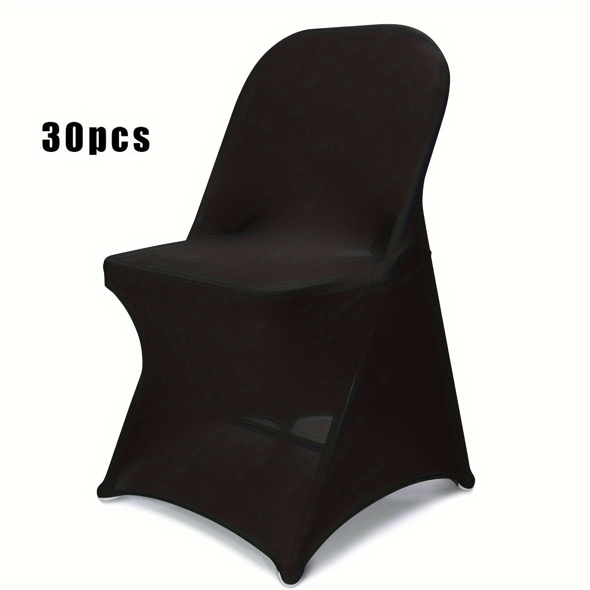 30PCS Spandex Chair Covers - Elastic Folding Chair Protectors for Weddings Parties Celebrations WhiteBlack - ZOOMNSTORE