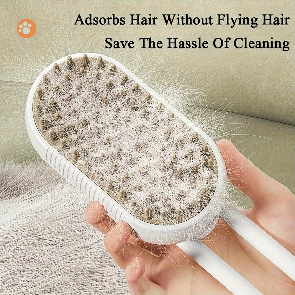 Easy to Use No-Rinse Pet Cleaning Brush, Steam Fluff Removal Massage Comb with Anti-Static Function for Dog and Cat Grooming - ZOOMNSTORE