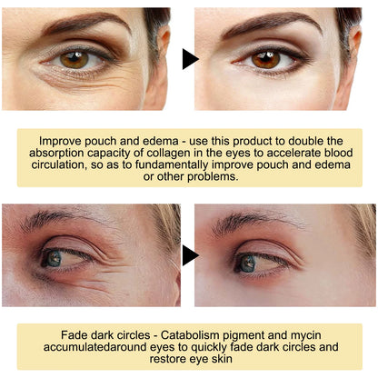 24K Gold Eye Masks - 60PCS Anti-Dark Circles Moisturizing Firming Patches - ZOOMNSTORE