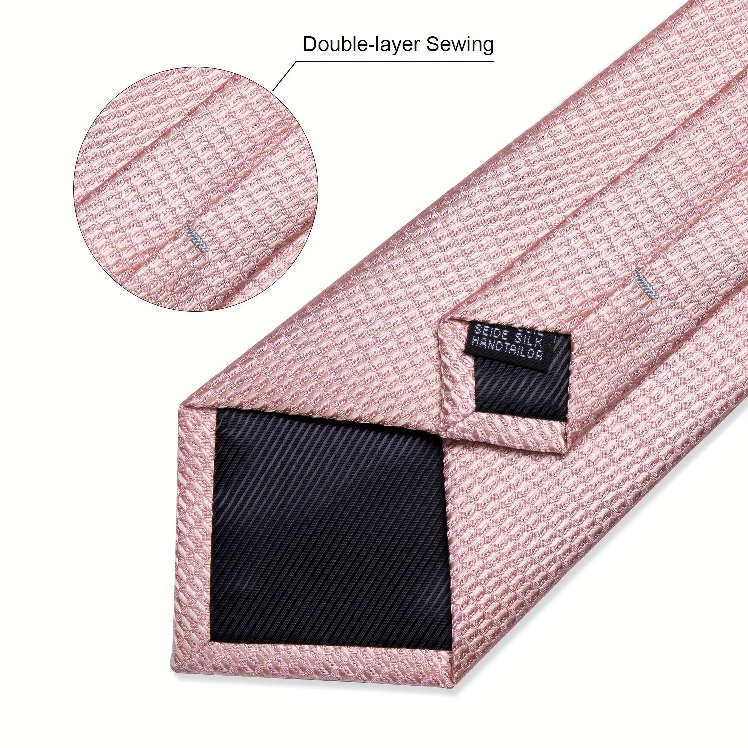Mens Silvery Necktie Set - Necktie Ring Handkerchief  Cufflinks with Gift Box - ZOOMNSTORE
