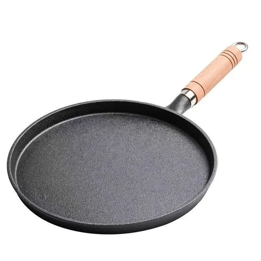 26cm Cast Iron Frying Pan - Non-Stick Egg and Pancake Maker for Gas and Induction Cookers - ZOOMNSTORE