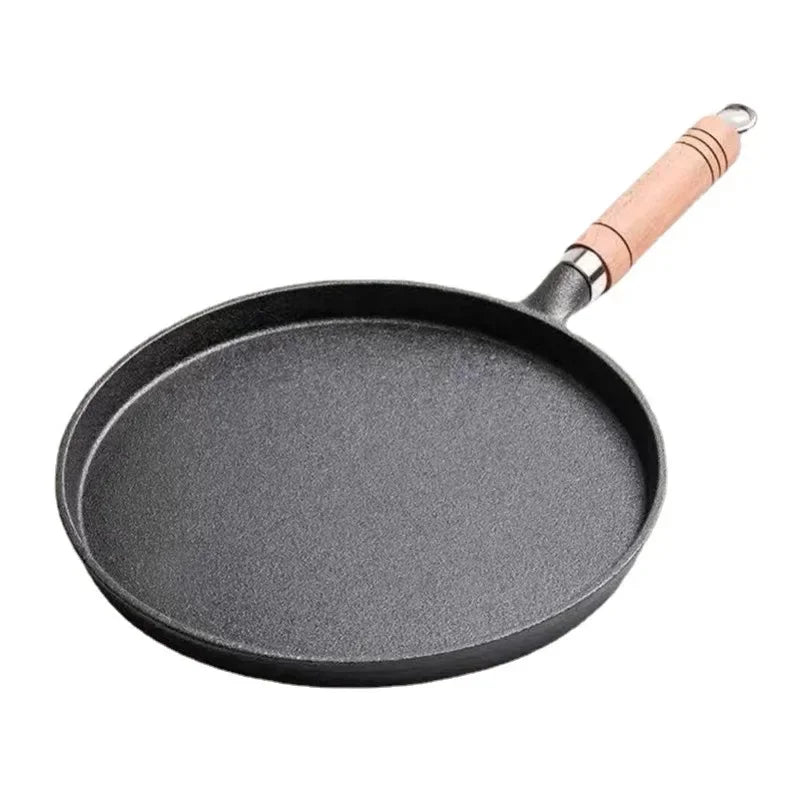 26cm Cast Iron Frying Pan - Non-Stick Egg and Pancake Maker for Gas and Induction Cookers - ZOOMNSTORE