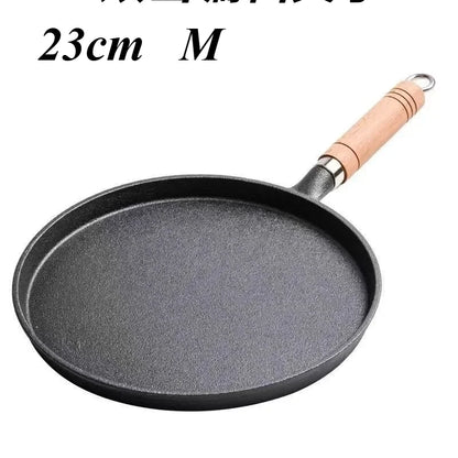 26cm Cast Iron Frying Pan - Non-Stick Egg and Pancake Maker for Gas and Induction Cookers - ZOOMNSTORE
