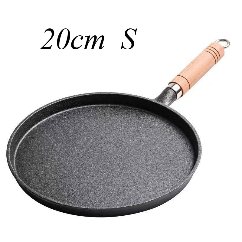 26cm Cast Iron Frying Pan - Non-Stick Egg and Pancake Maker for Gas and Induction Cookers - ZOOMNSTORE