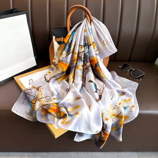 Long Brocade Scarf - Fashionable Sun Protection Shawl for Spring  Autumn - ZOOMNSTORE
