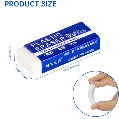 1-90Pcs 2B Pencil Erasers Soft Large PVC Rubber Eraser for School Office Kids Drawing Bulk Sketches Exam Correction Painting Art - ZOOMNSTORE
