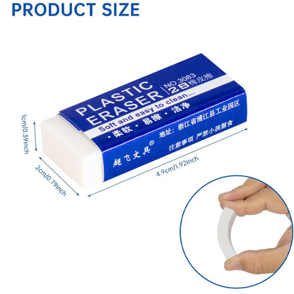 1-90Pcs Soft 2B Pencil Eraser PVC Plastic Rubber Eraser Sketches Paintings Fine Arts Eraser for School Office Drawing Sketches - ZOOMNSTORE
