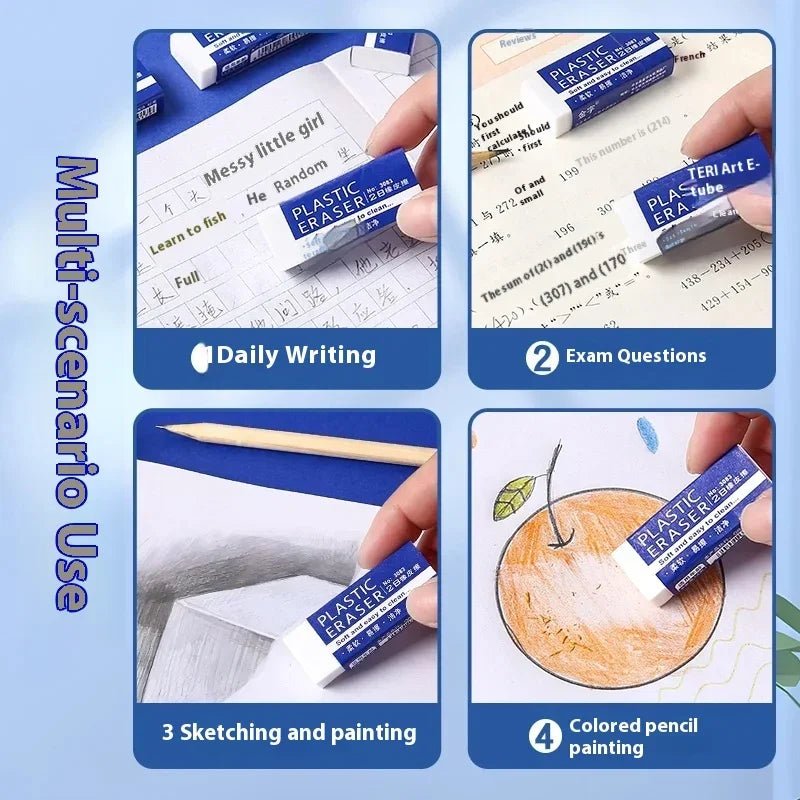Soft 2B Eraser White Made in China, Plastic Rubber Pencil Eraser Students Drawing Tool, Sketches Paintings Fine Arts Eraser - ZOOMNSTORE