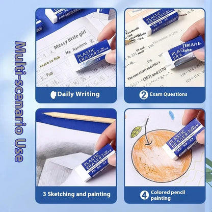 Soft 2B Eraser White Made in China, Plastic Rubber Pencil Eraser Students Drawing Tool, Sketches Paintings Fine Arts Eraser - ZOOMNSTORE