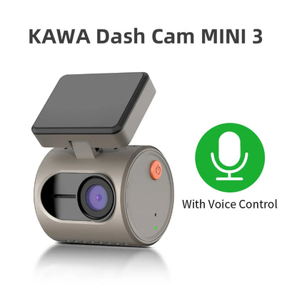 2K Dash Camera - KAWA MINI 3 with Night Vision WiFi Voice Control and Emergency Recording - ZOOMNSTORE
