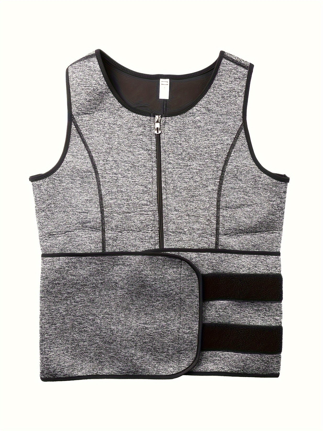 Mens Compression Zip-Up Athletic Vest - Slim Fit Gym Waist Trainer Tank Top - ZOOMNSTORE