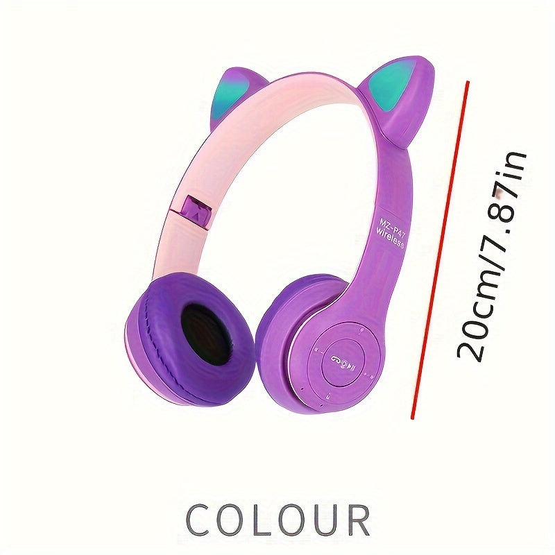 Wireless Gaming Earbuds with Cute Cat Ears - Fun Over-Ear Headphones for Kids Birthday Gift - ZOOMNSTORE