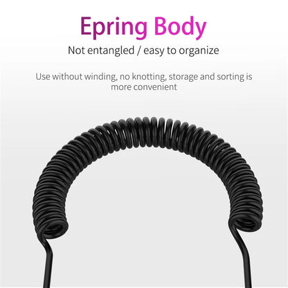 3.5mm Spring Earphones - Wired In-Ear Headphones With Heavy Bass & Extendable Cable - ZOOMNSTORE