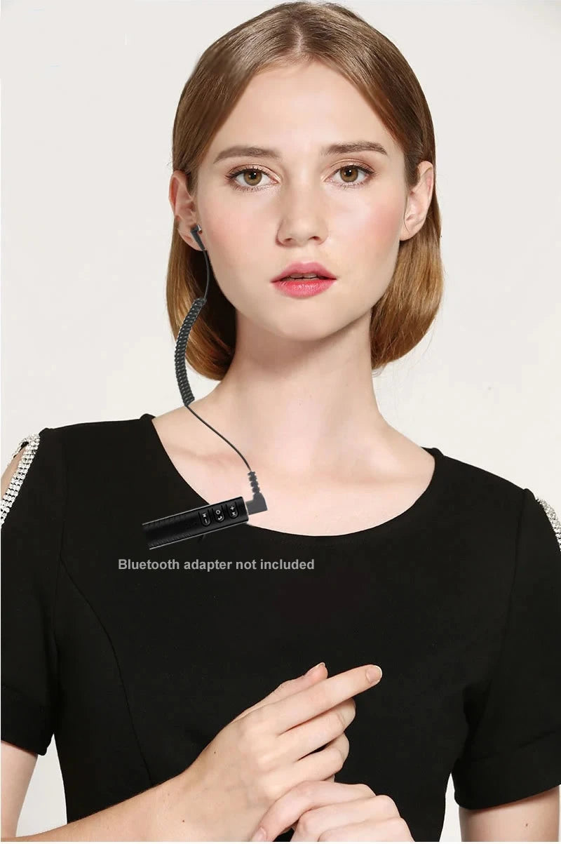 3.5mm Spring Earphones - Wired In-Ear Headphones With Heavy Bass & Extendable Cable - ZOOMNSTORE