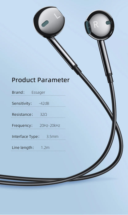 3.5mm Wired Earphones - In Ear Headphones With HD Microphone & Noise Cancelling - ZOOMNSTORE