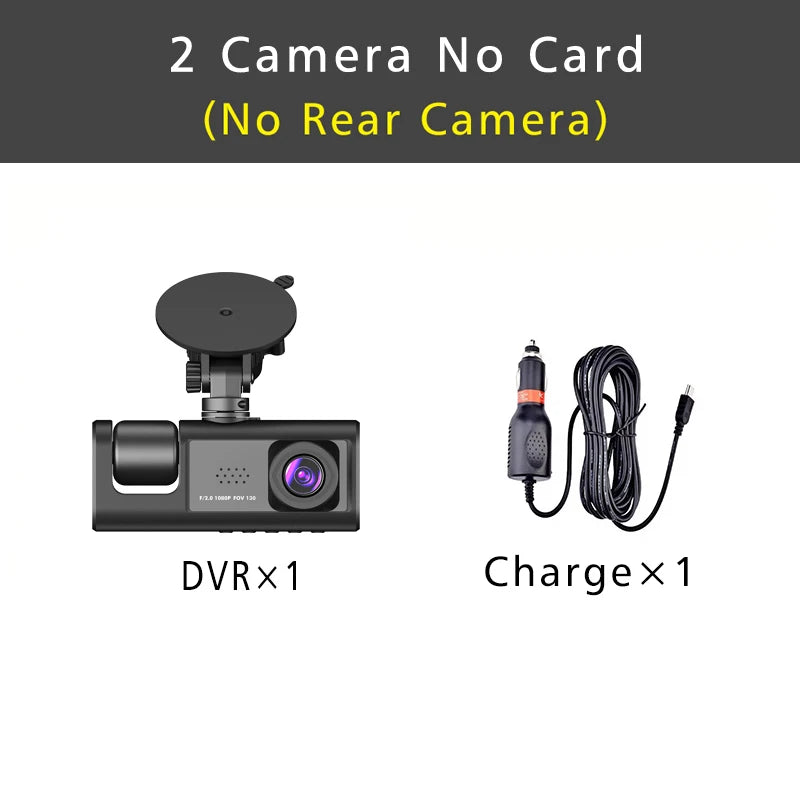 3-Channel HD 1080P Dash Cam - Inside Vehicle DVR with Three-Lens Camcorder - ZOOMNSTORE
