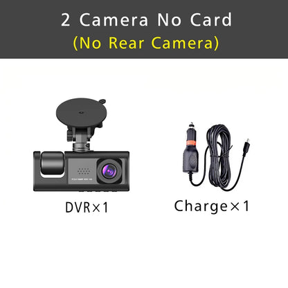 3-Channel HD 1080P Dash Cam - Inside Vehicle DVR with Three-Lens Camcorder - ZOOMNSTORE