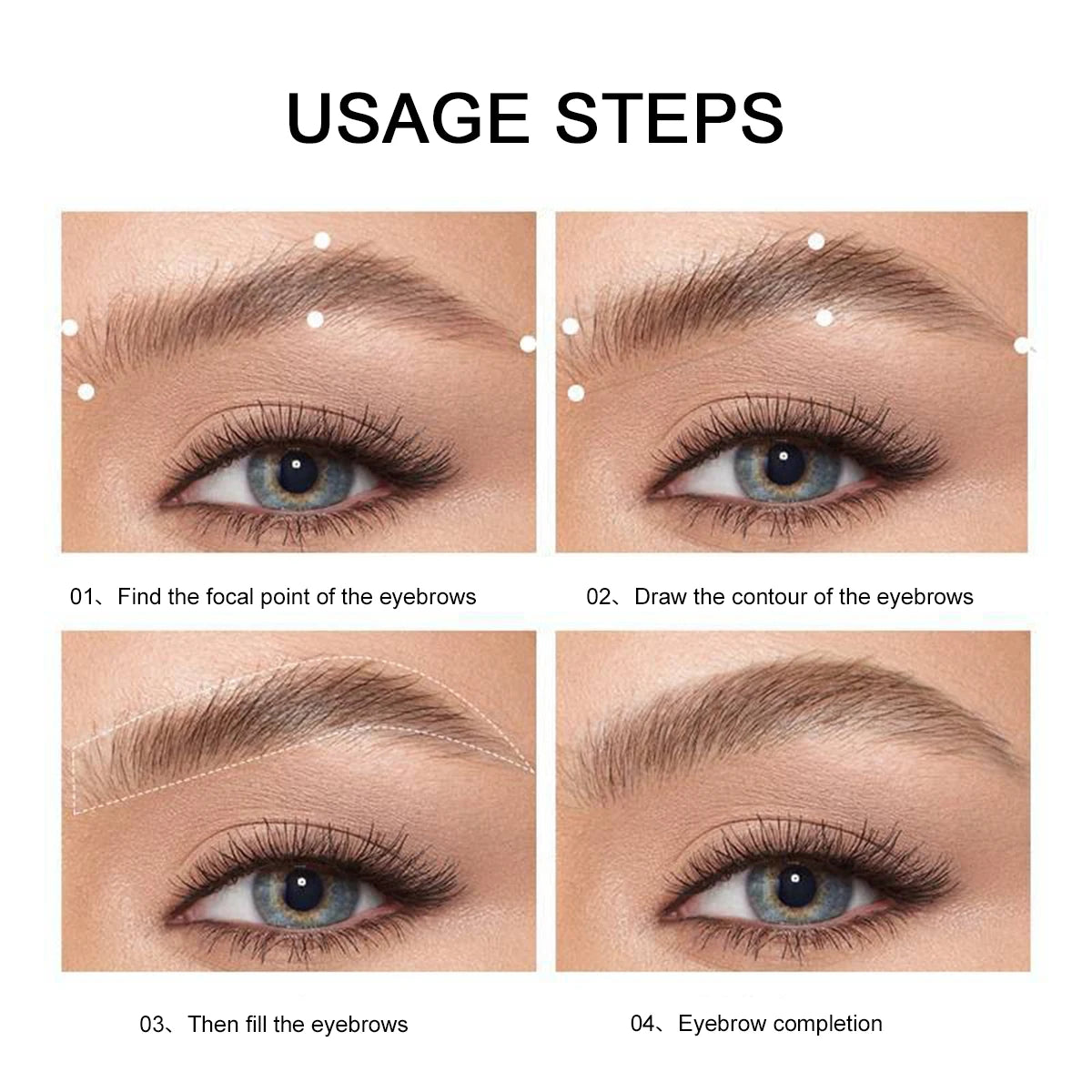 3-Color Brow Powder Set with Brush - Long-lasting Contour Makeup for Natural Look - ZOOMNSTORE