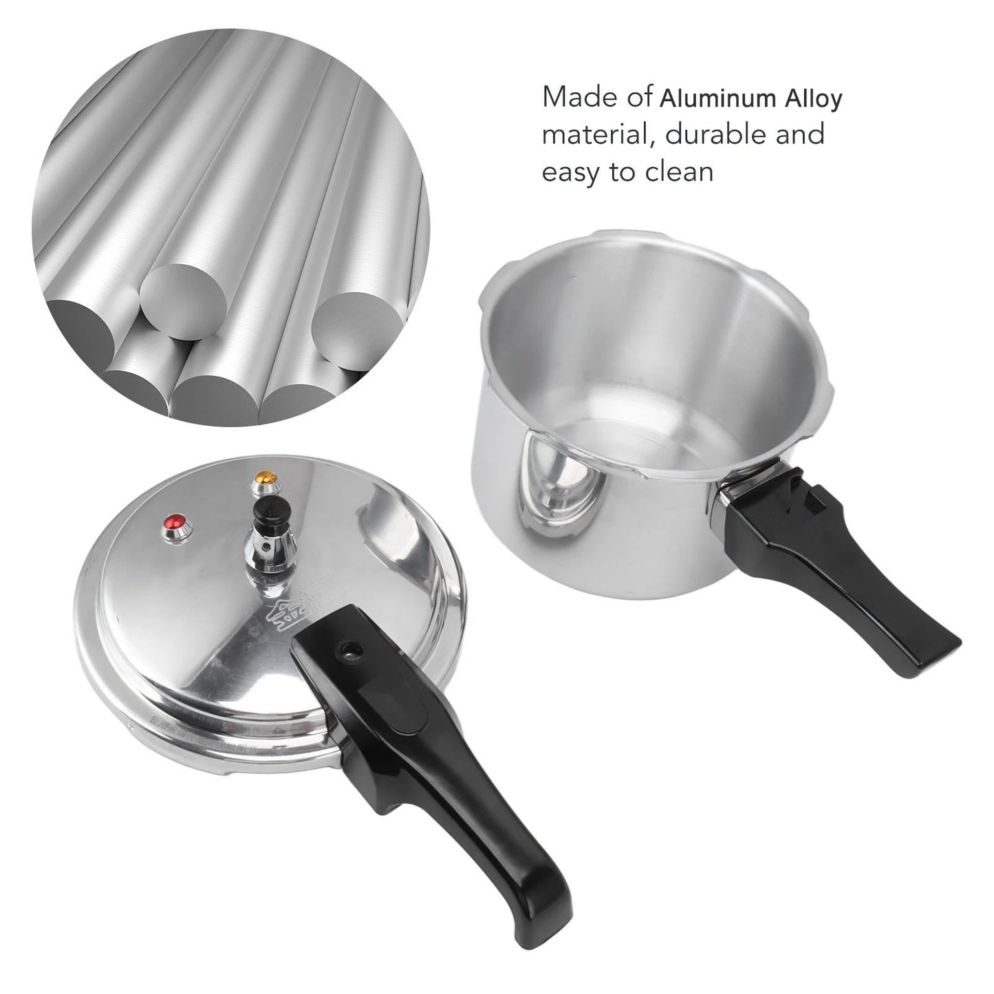 3L Aluminium Alloy Mini Pressure Cooker - 18cm for Gas Stove - ZOOMNSTORE
