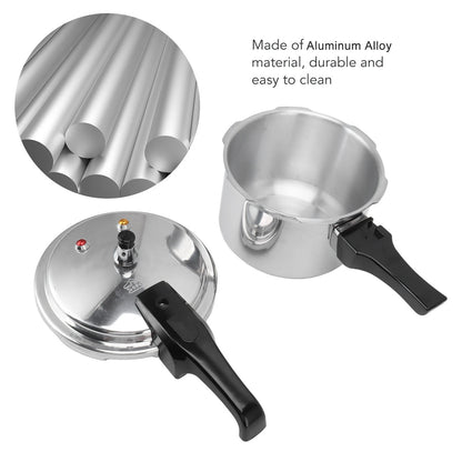 3L Aluminium Alloy Mini Pressure Cooker - 18cm for Gas Stove - ZOOMNSTORE
