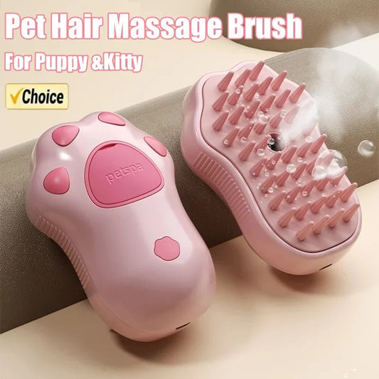 3-in-1 Electric Cat Brush with Spray - Comb Massage and Hair Remover Tool - ZOOMNSTORE
